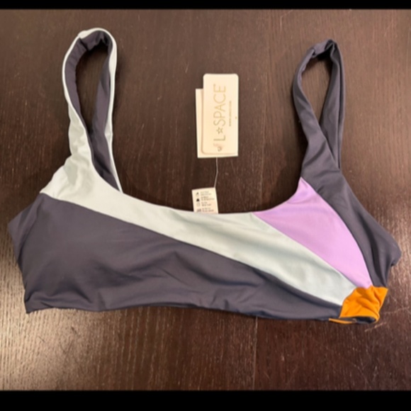 L*Space Lizzie Sunburst Bikini Top Slate, Wisteria, Pool Size L - NWT - Picture 6 of 14